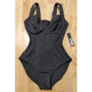 TA3 Lifty Shaping Swimsuit Black Small Short D/DD Cup Backless Underwire NWT